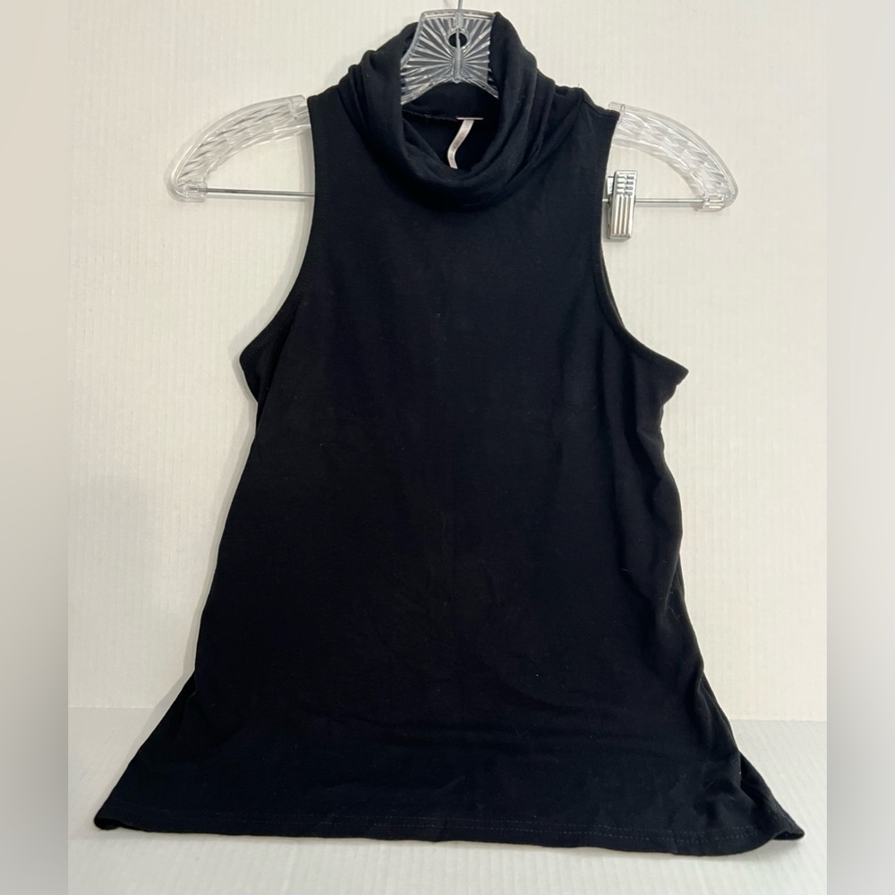 Poof Ladies Black Sleeveless Turtleneck Top